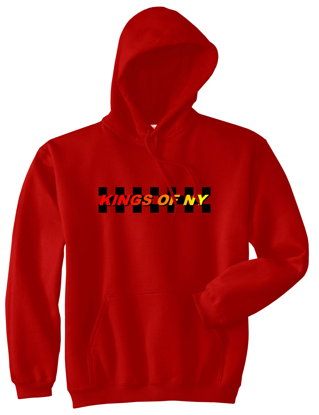 Kings Of NY Racing Box Logo Mens Pullover Hoodie Red By Kings Of NY