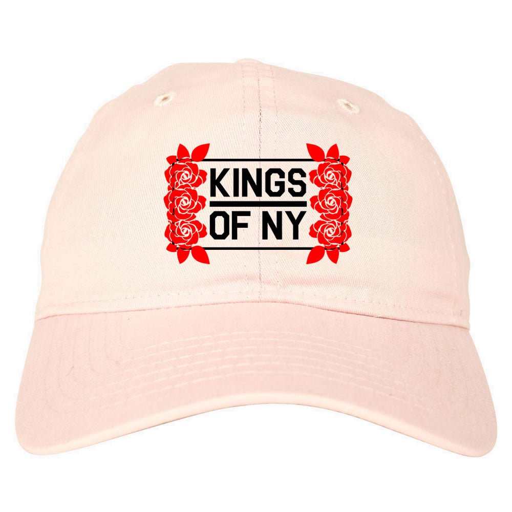 Kings Of NY Rose Vine Logo Dad Hat Pink by KINGS OF NY