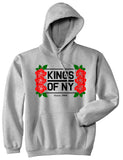 Kings Of NY Rose Vine Logo Mens Pullover Hoodie Grey By Kings Of NY
