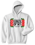 Kings Of NY Rose Vine Logo Mens Pullover Hoodie White By Kings Of NY