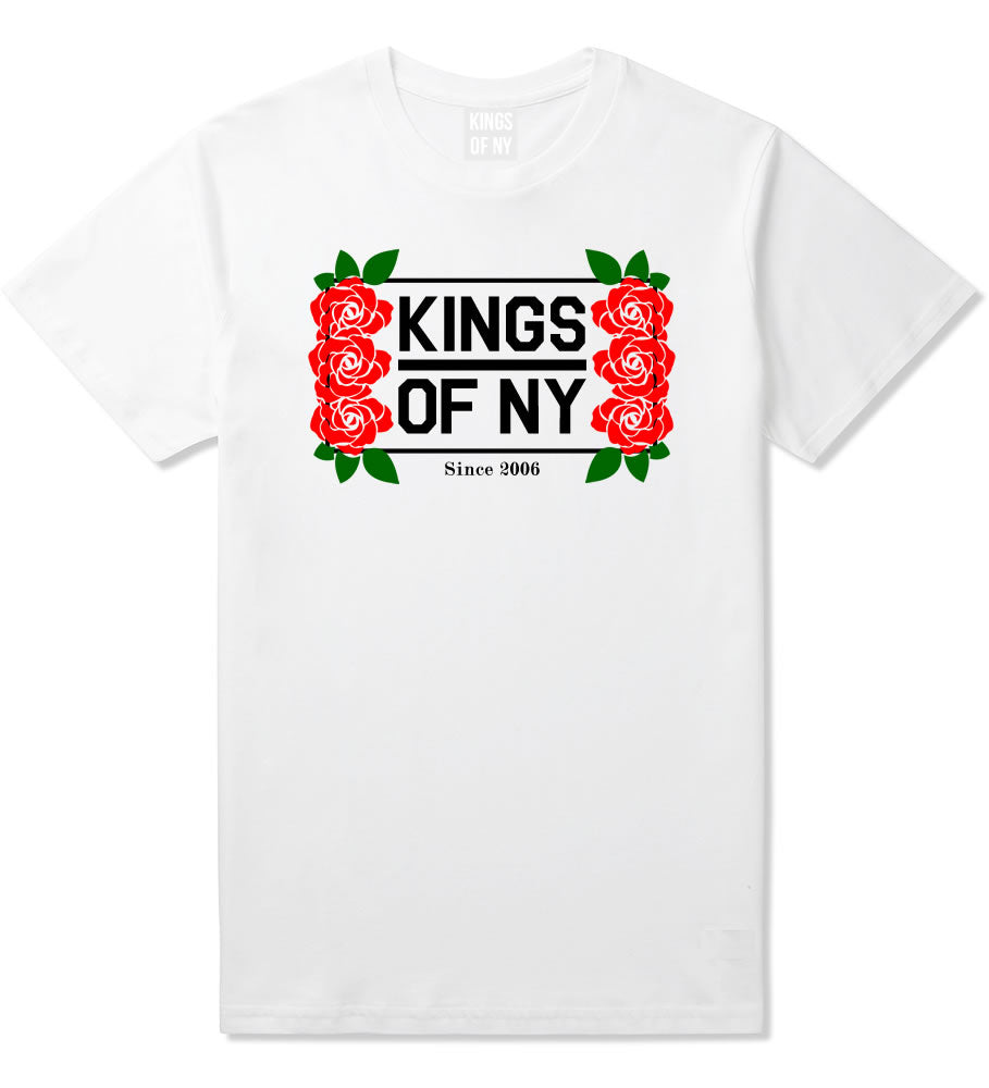 Kings Of NY Rose Vine Logo Mens T-Shirt White By Kings Of NY