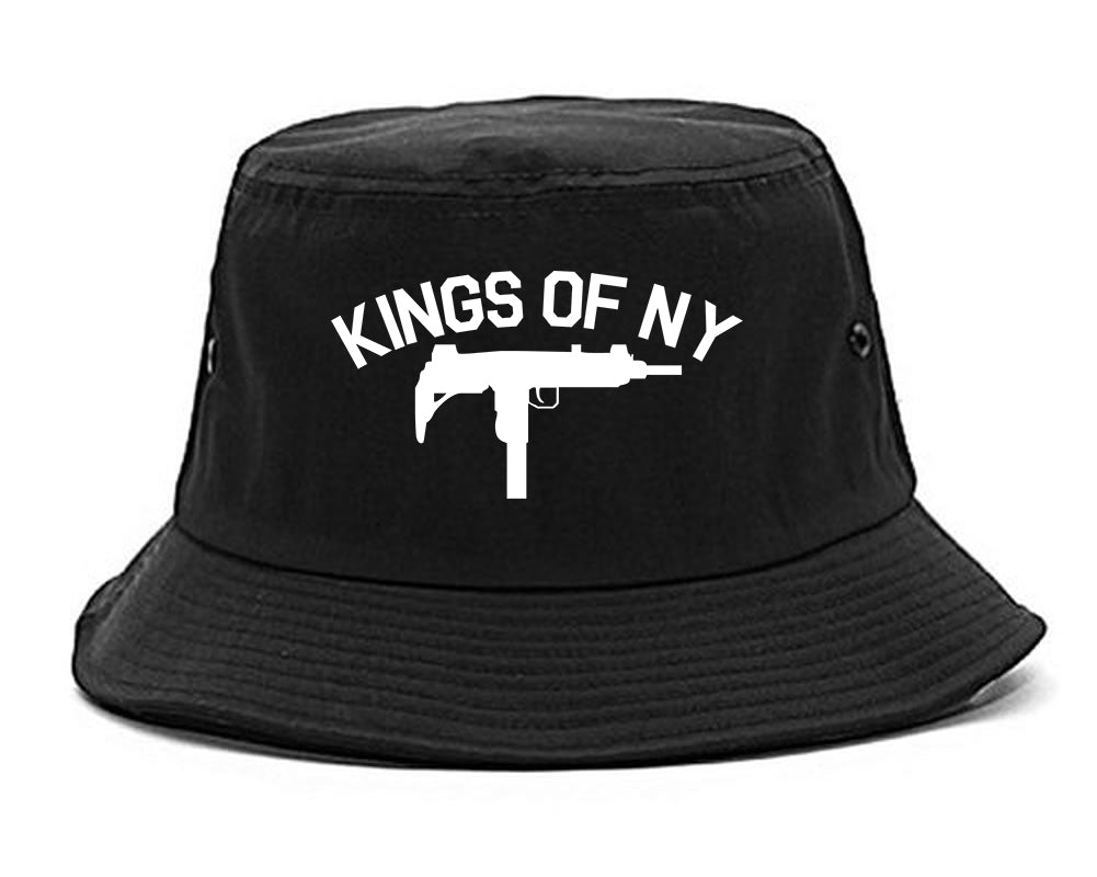 Kings Of NY UZI GUN Logo Mens Bucket Hat Black