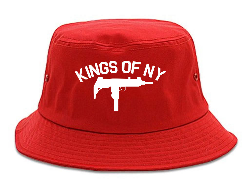 Kings Of NY UZI GUN Logo Mens Bucket Hat Red