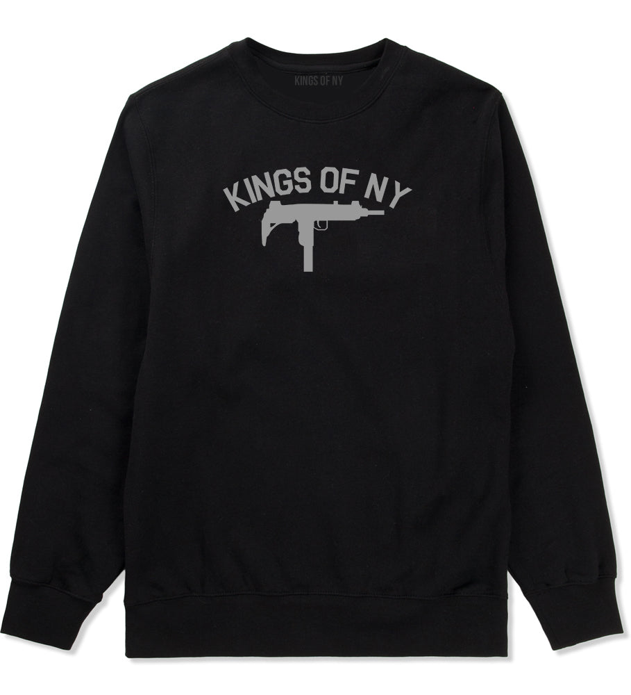Kings Of NY UZI GUN Logo Mens Crewneck Sweatshirt Black by Kings Of NY