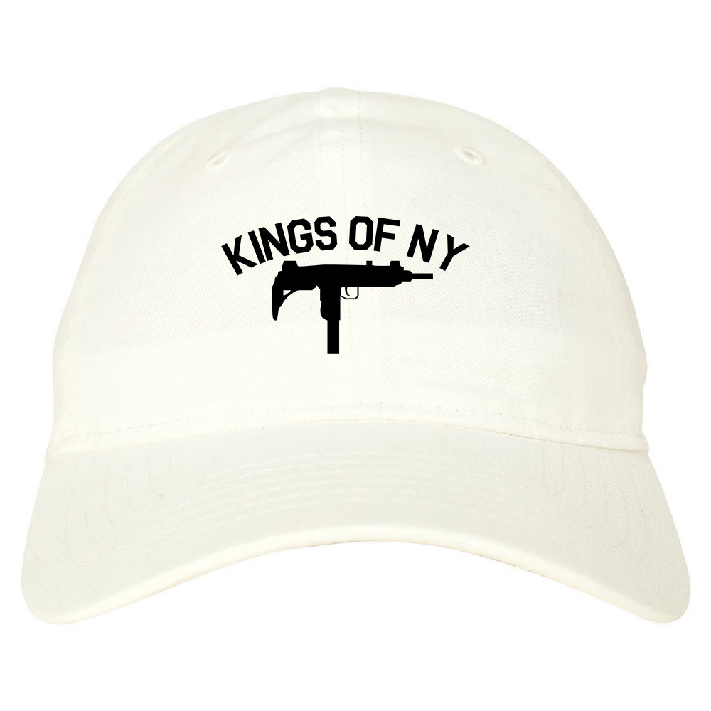 Kings Of NY UZI GUN Logo Mens Dad Hat Baseball Cap White