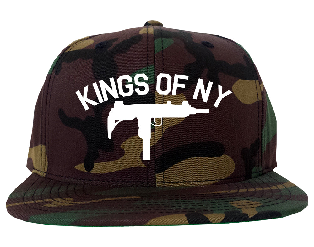 Kings Of NY UZI GUN Logo Mens Snapback Hat Camo