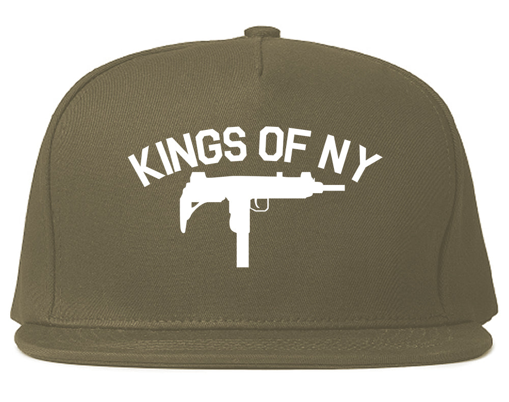 Kings Of NY UZI GUN Logo Mens Snapback Hat Grey