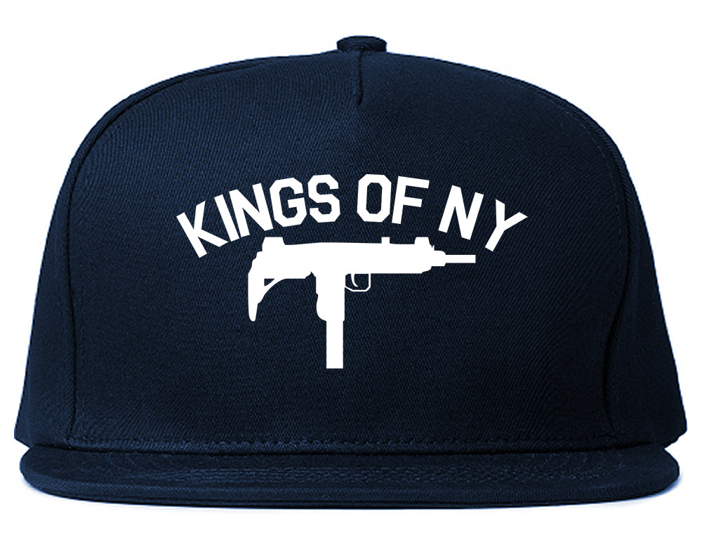 Kings Of NY UZI GUN Logo Mens Snapback Hat Navy Blue