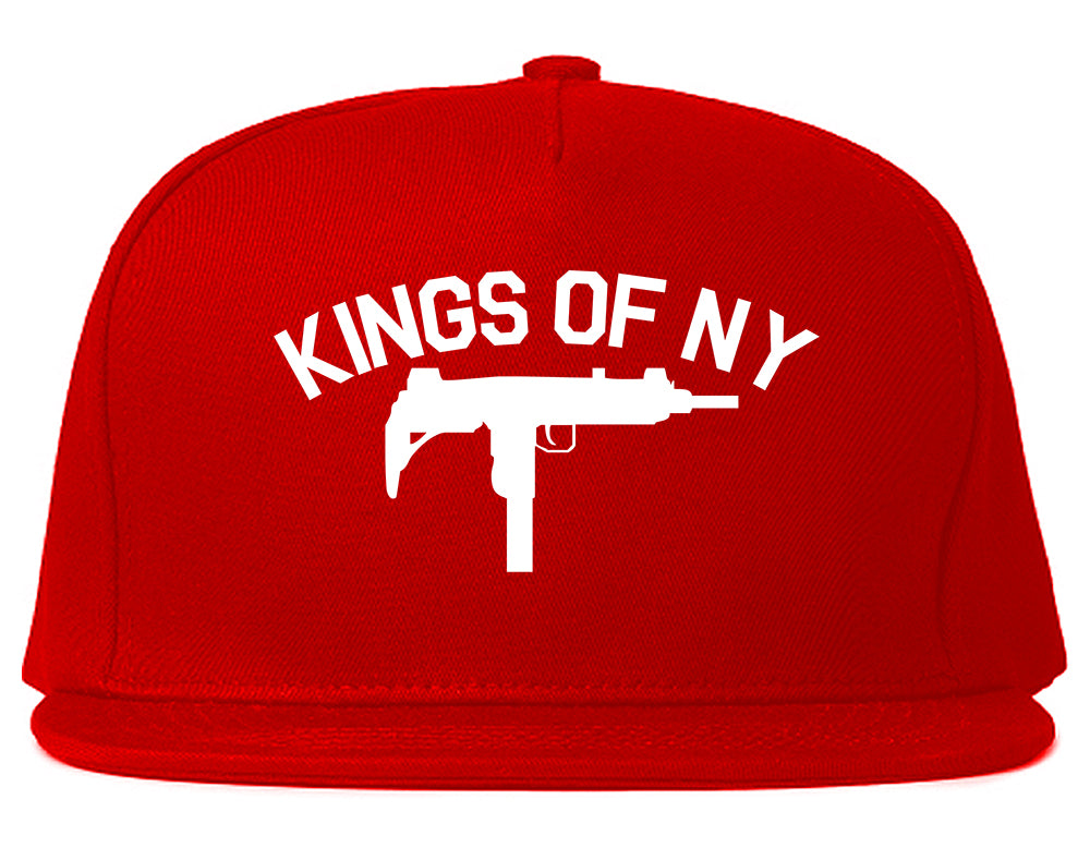 Kings Of NY UZI GUN Logo Mens Snapback Hat Red