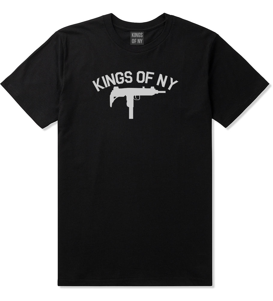 Kings Of NY UZI GUN Logo Mens T-Shirt Black by Kings Of NY