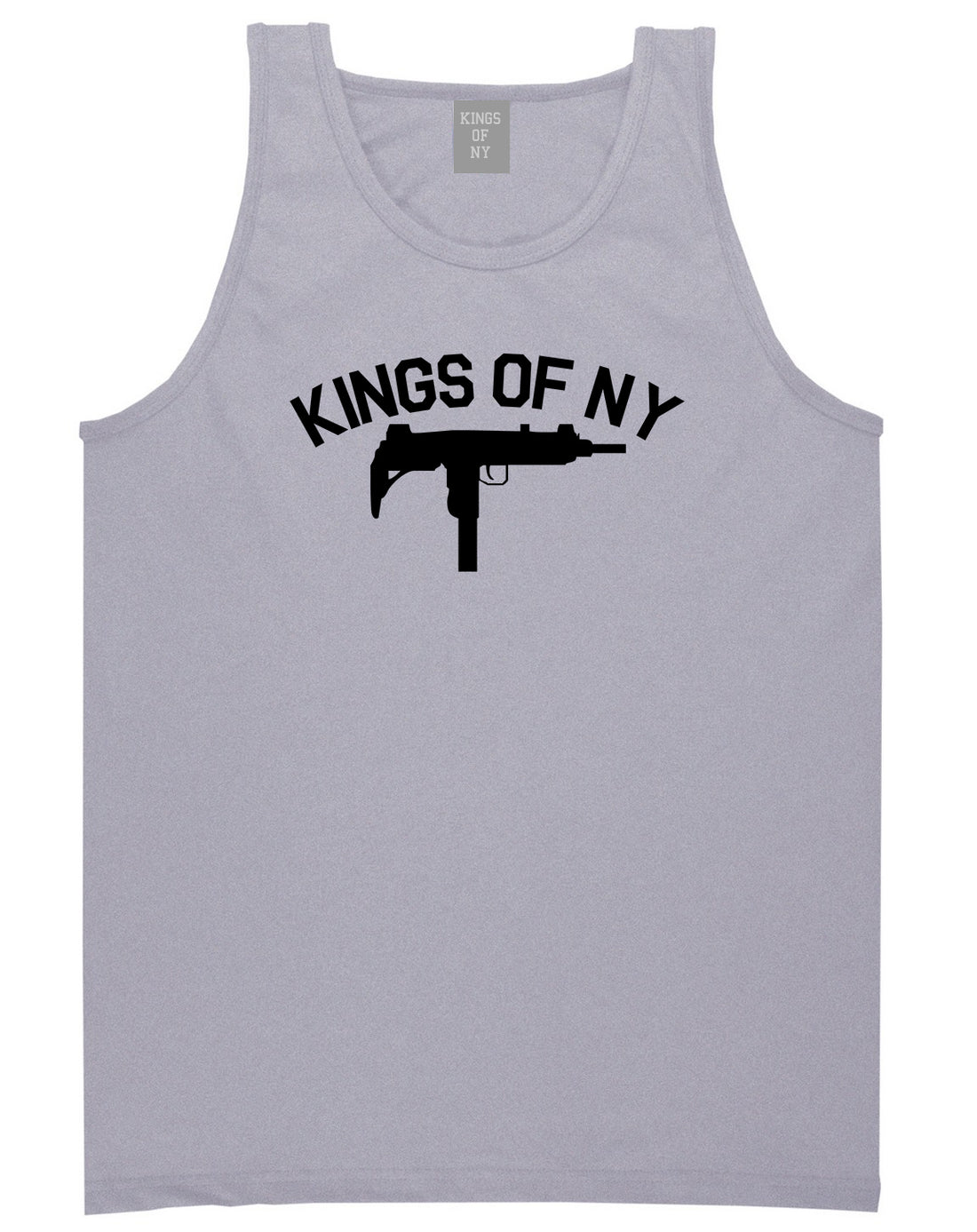 Kings Of NY UZI GUN Logo Mens Tank Top Shirt Grey by Kings Of NY