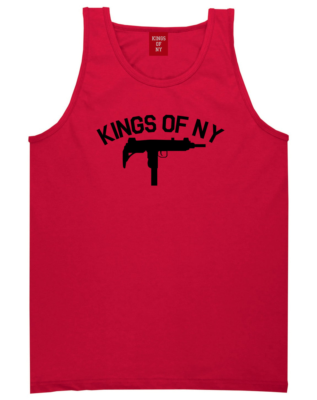 Kings Of NY UZI GUN Logo Mens Tank Top Shirt Red by Kings Of NY