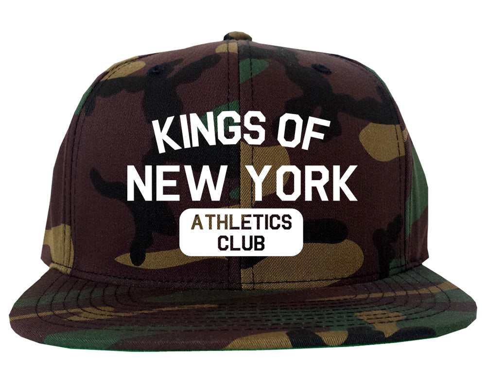 Kings Of New York Athletics Club Mens Snapback Hat Green Camo