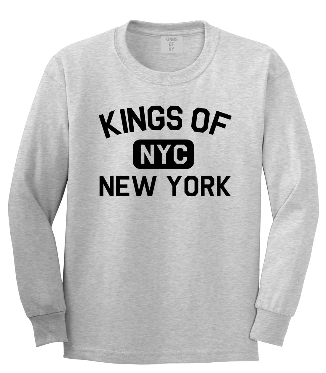 Kings Of New York Gym NYC Mens Long Sleeve T-Shirt Grey