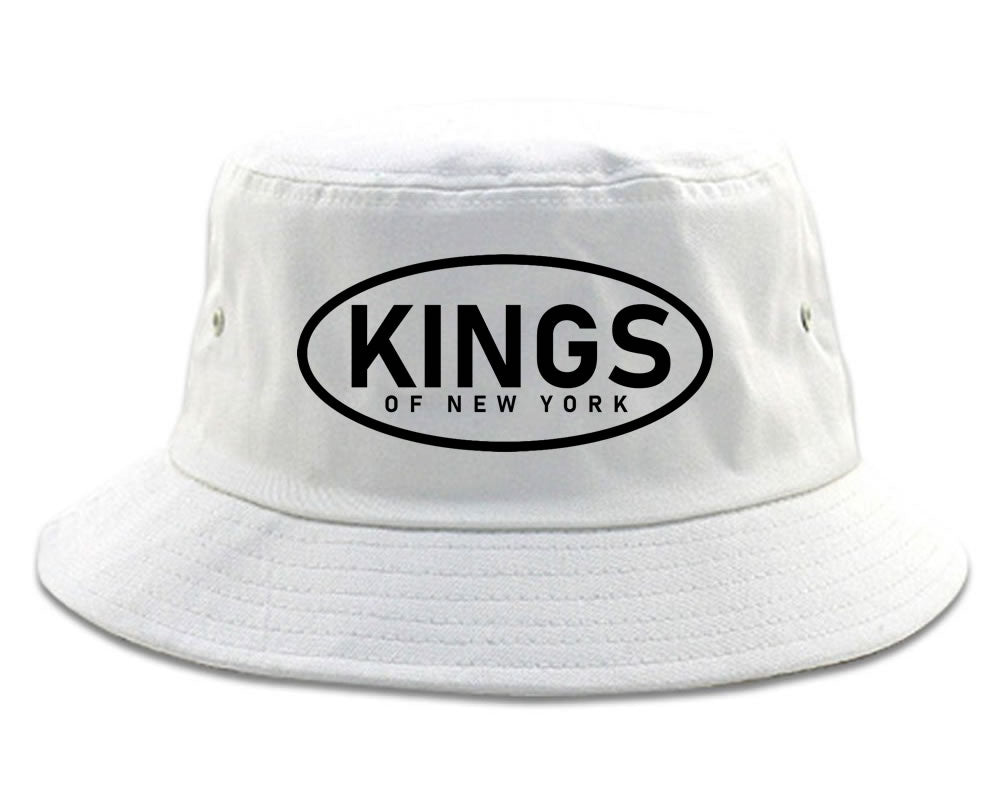 Kings Of New York Work Logo Mens Bucket Hat White
