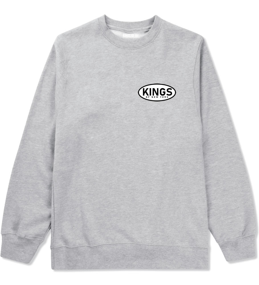 Kings Of New York Work Logo Mens Crewneck Sweatshirt Grey