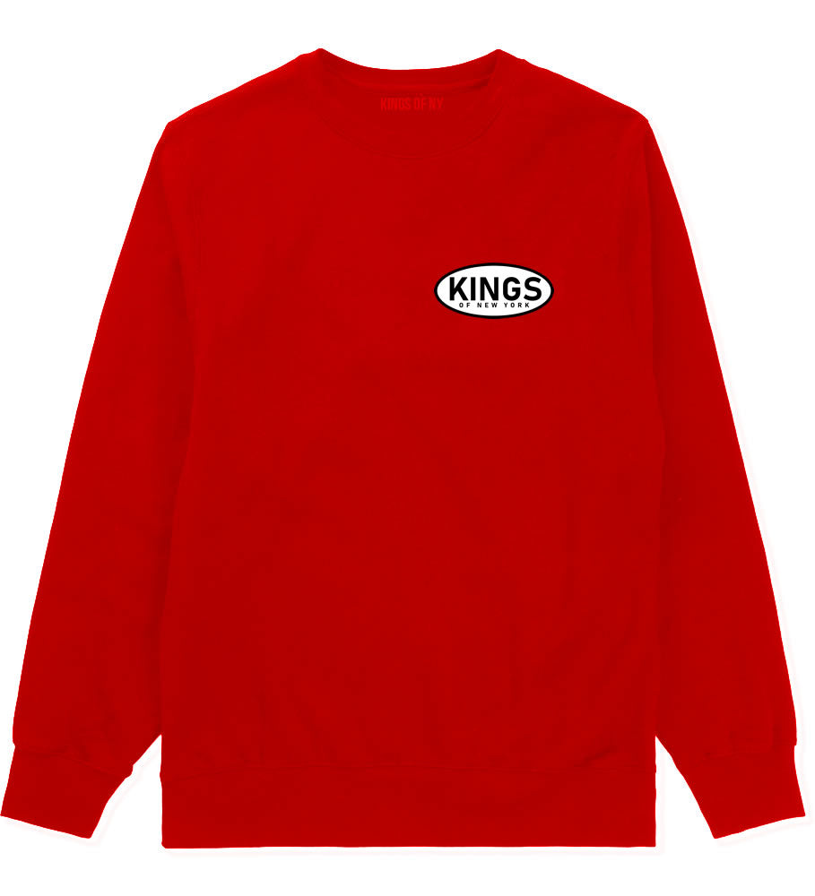Kings Of New York Work Logo Mens Crewneck Sweatshirt Red