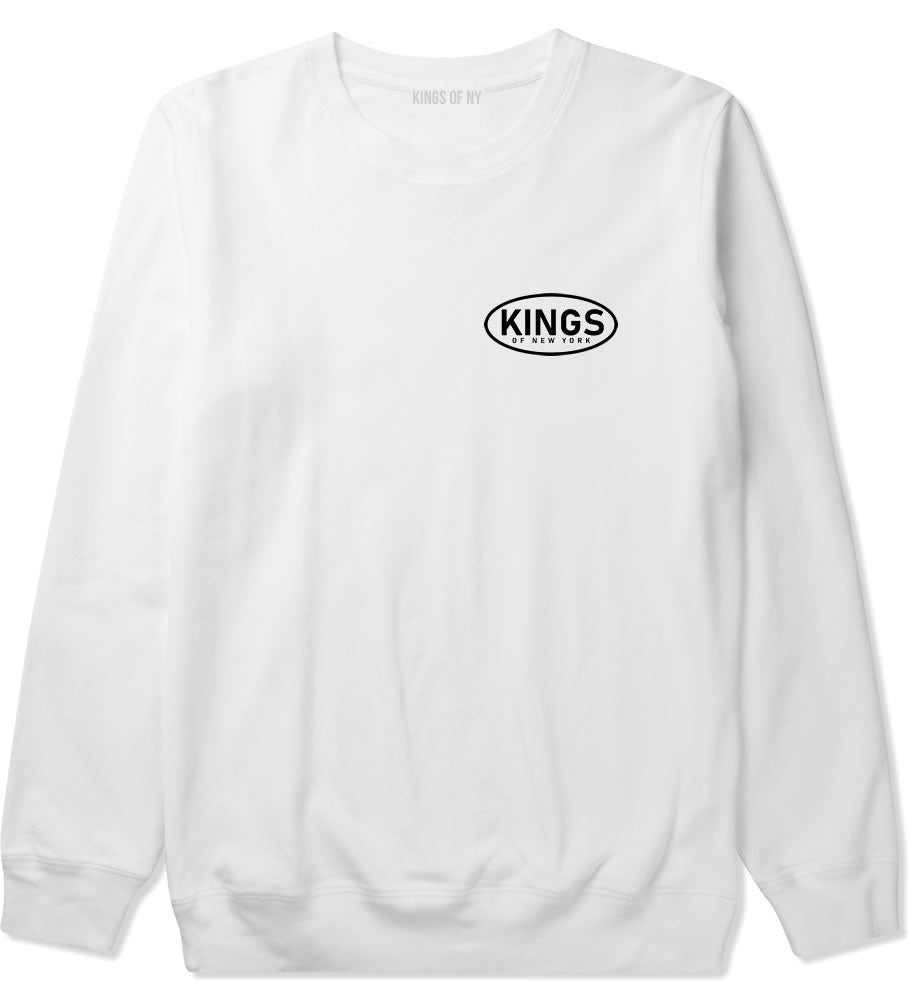 Kings Of New York Work Logo Mens Crewneck Sweatshirt White