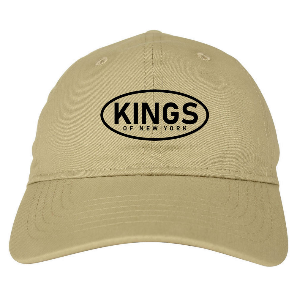 Kings Of New York Work Logo Mens Dad Hat Baseball Cap Tan