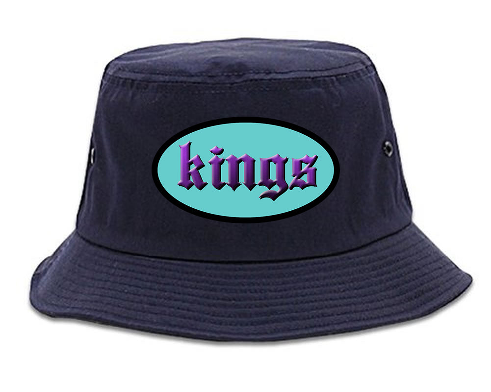 Kings Oval 3D Logo Chest Mens Bucket Hat Navy Blue