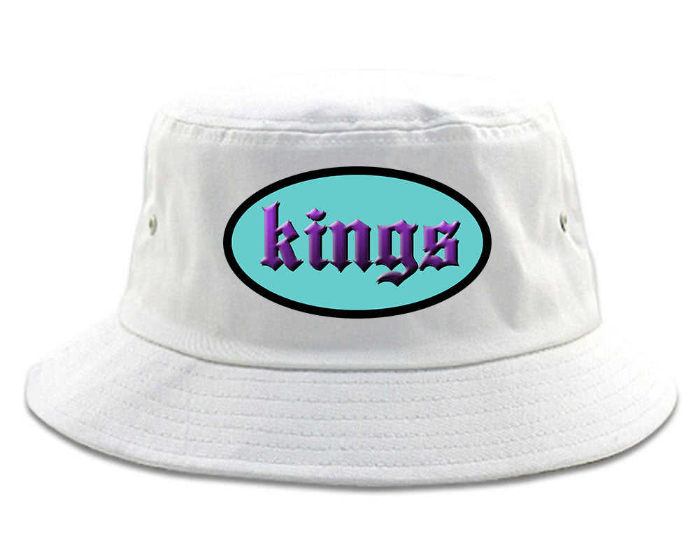 Kings Oval 3D Logo Chest Mens Bucket Hat White