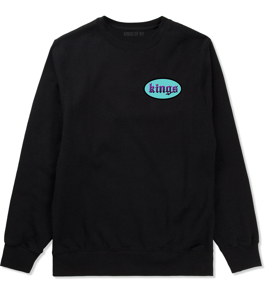Kings Oval 3D Logo Chest Mens Crewneck Sweatshirt Black