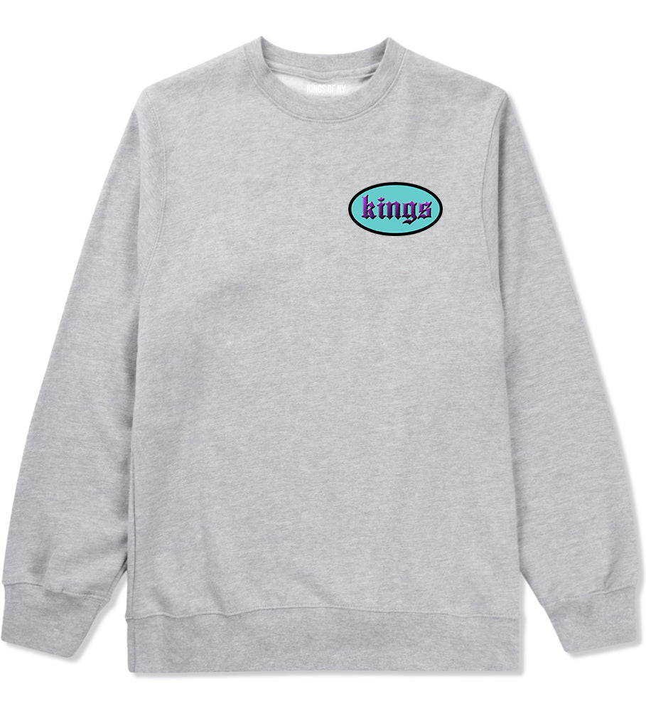 Kings Oval 3D Logo Chest Mens Crewneck Sweatshirt Grey