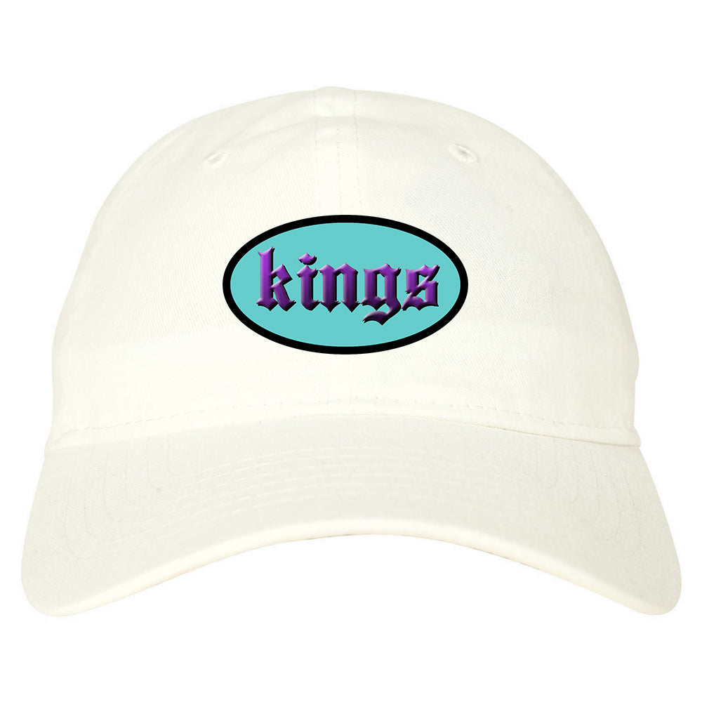 Kings Oval 3D Logo Chest Mens Dad Hat White