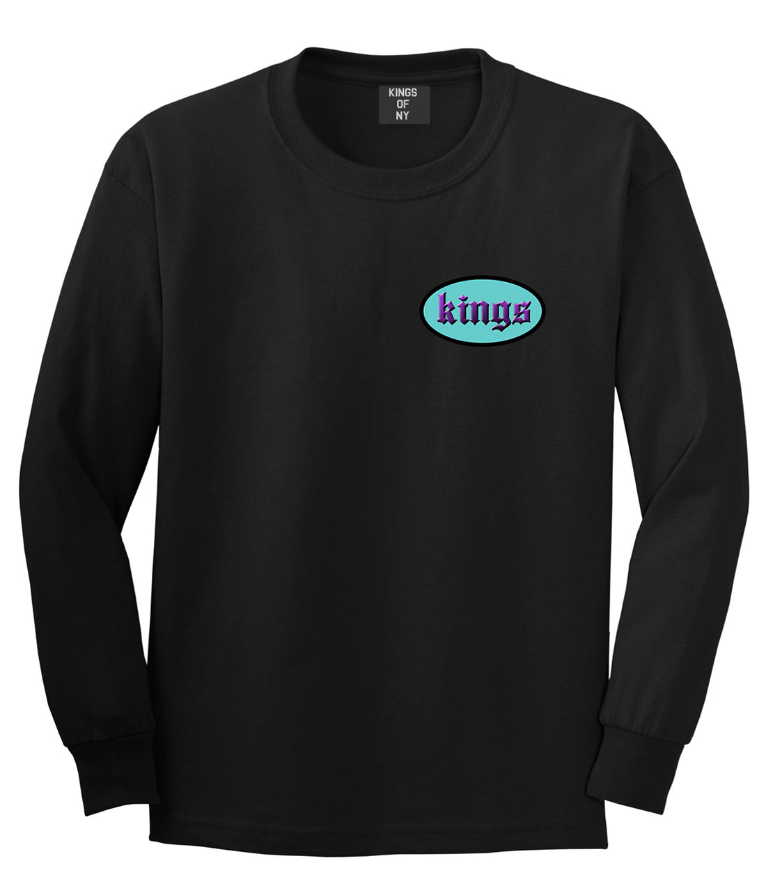 Kings Oval 3D Logo Chest Mens Long Sleeve T-Shirt Black