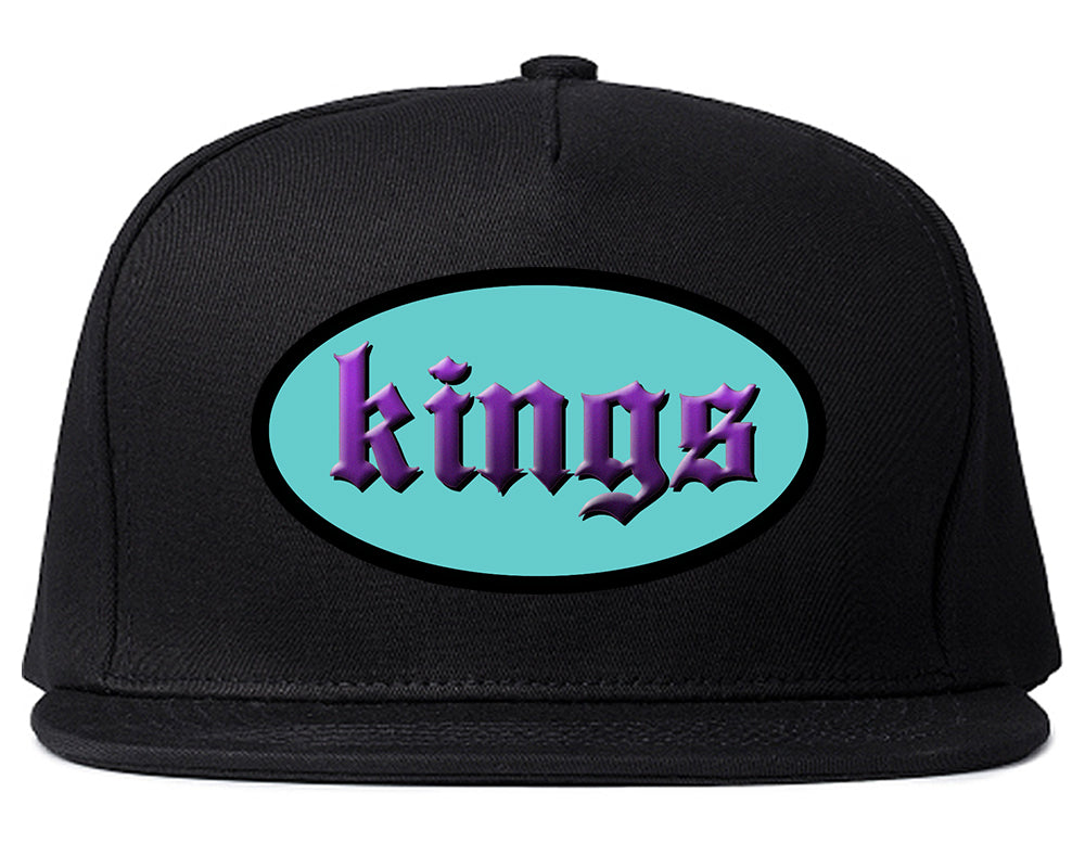 Kings Oval 3D Logo Chest Mens Snapback Hat Black