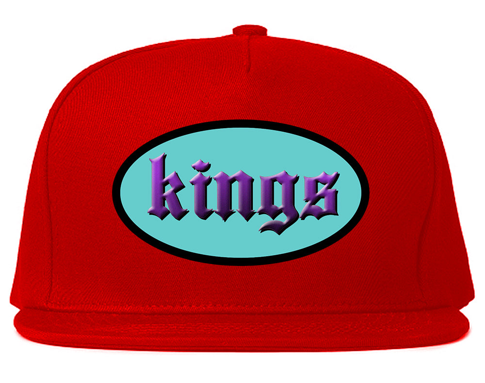 Kings Oval 3D Logo Chest Mens Snapback Hat Red