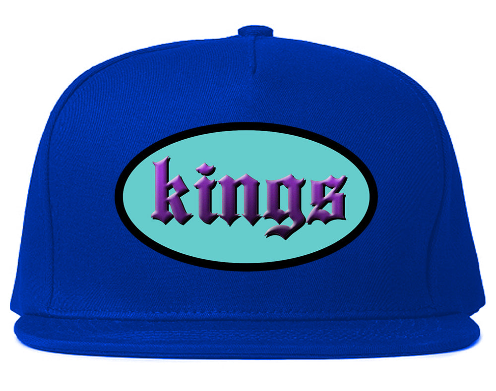 Kings Oval 3D Logo Chest Mens Snapback Hat Royal Blue