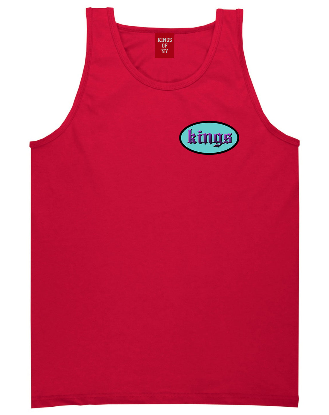 Kings Oval 3D Logo Chest Mens Tank Top T-Shirt Red