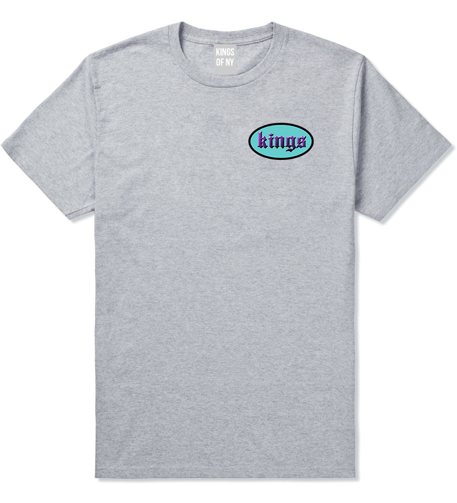 Kings Oval 3D Logo Chest Mens T-Shirt Grey