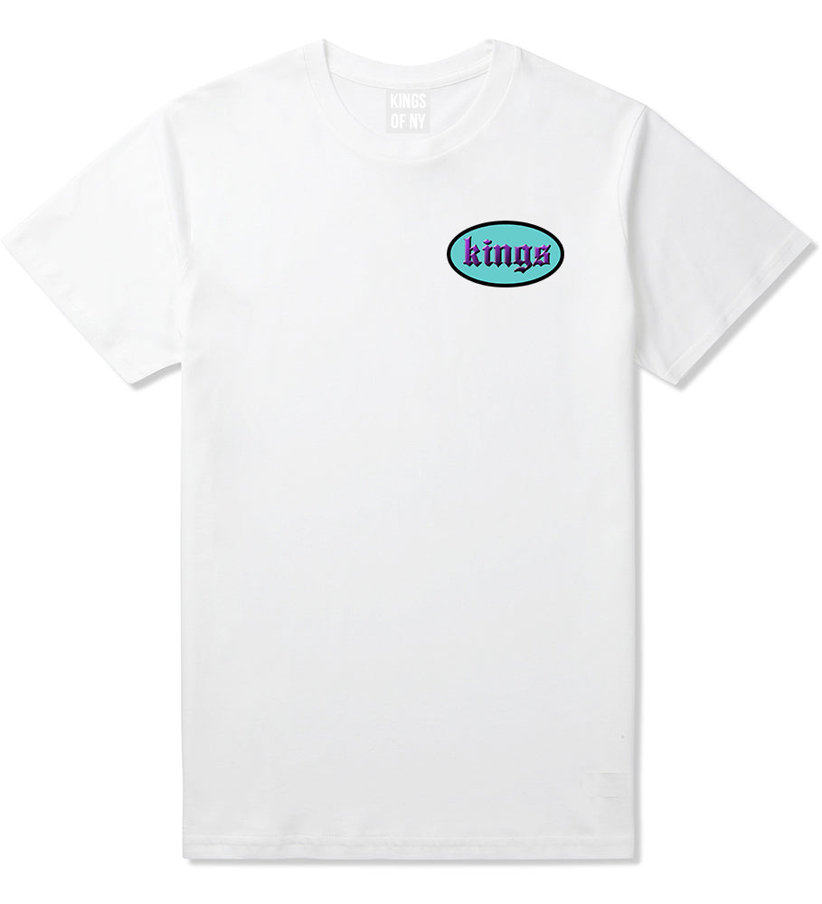Kings Oval 3D Logo Chest Mens T-Shirt White