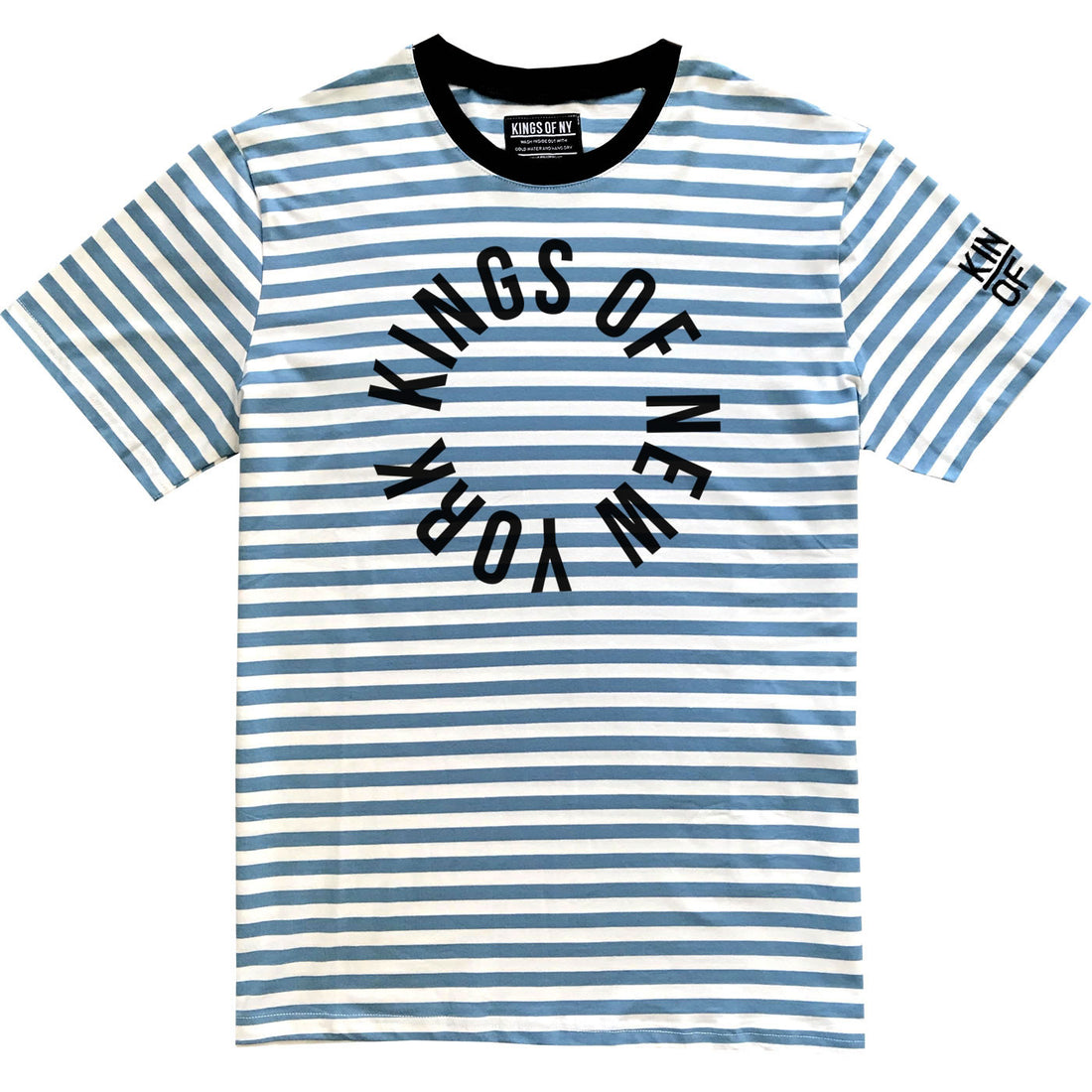 Kings Of NY Circle Logo Blue Striped T-Shirt