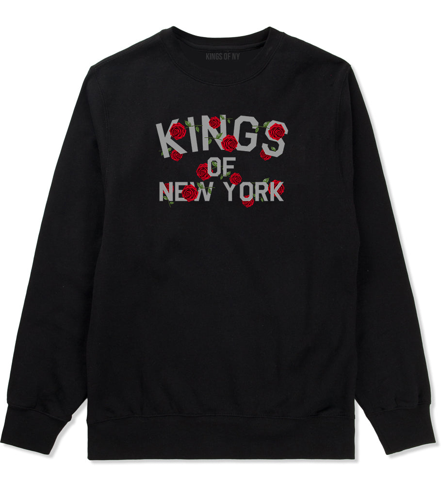 Kings Of New York Rose Garland Crewneck Sweatshirt in Black