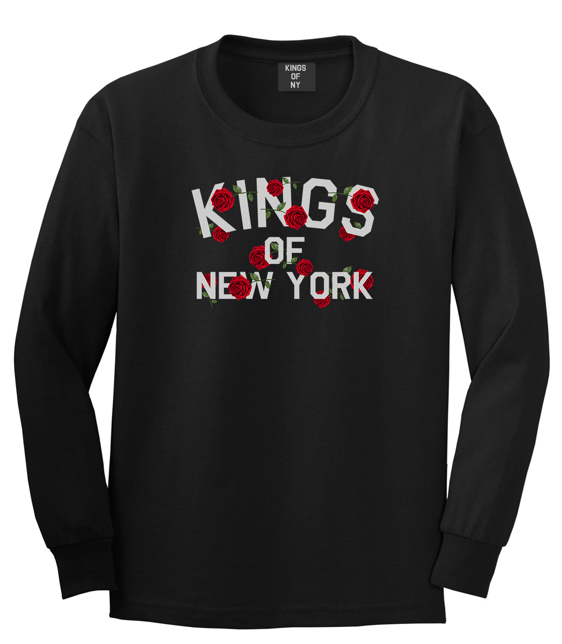 Kings Of New York Rose Garland Long Sleeve T-Shirt in Black
