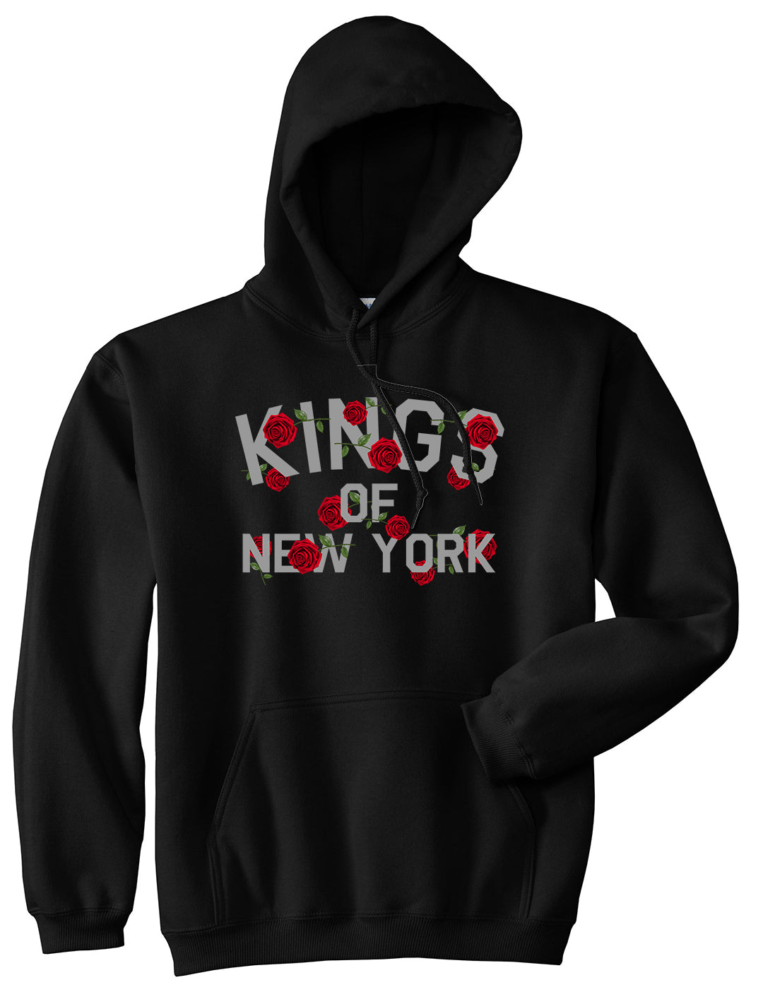Kings Of New York Rose Garland Pullover Hoodie in Black