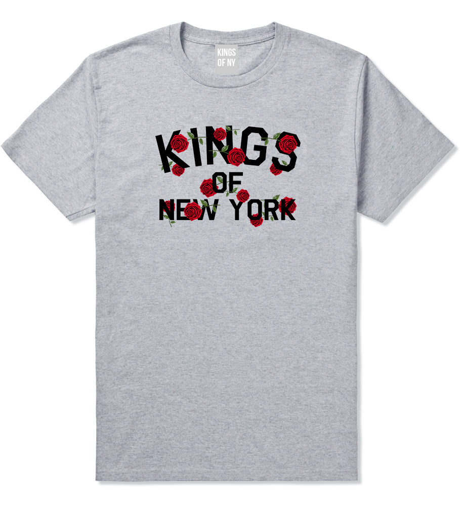 Kings Of New York Rose Garland T-Shirt in Grey