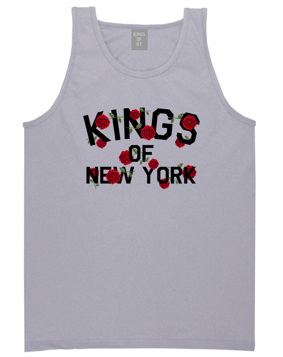 Kings Of New York Rose Garland Tank Top Shirt in Grey