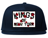 Kings Of New York Rose Garland Navy Blue Snapback Hat