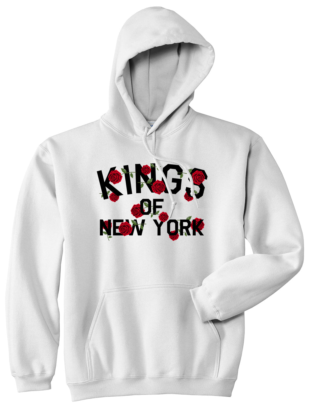 Kings Of New York Rose Garland Pullover Hoodie in White