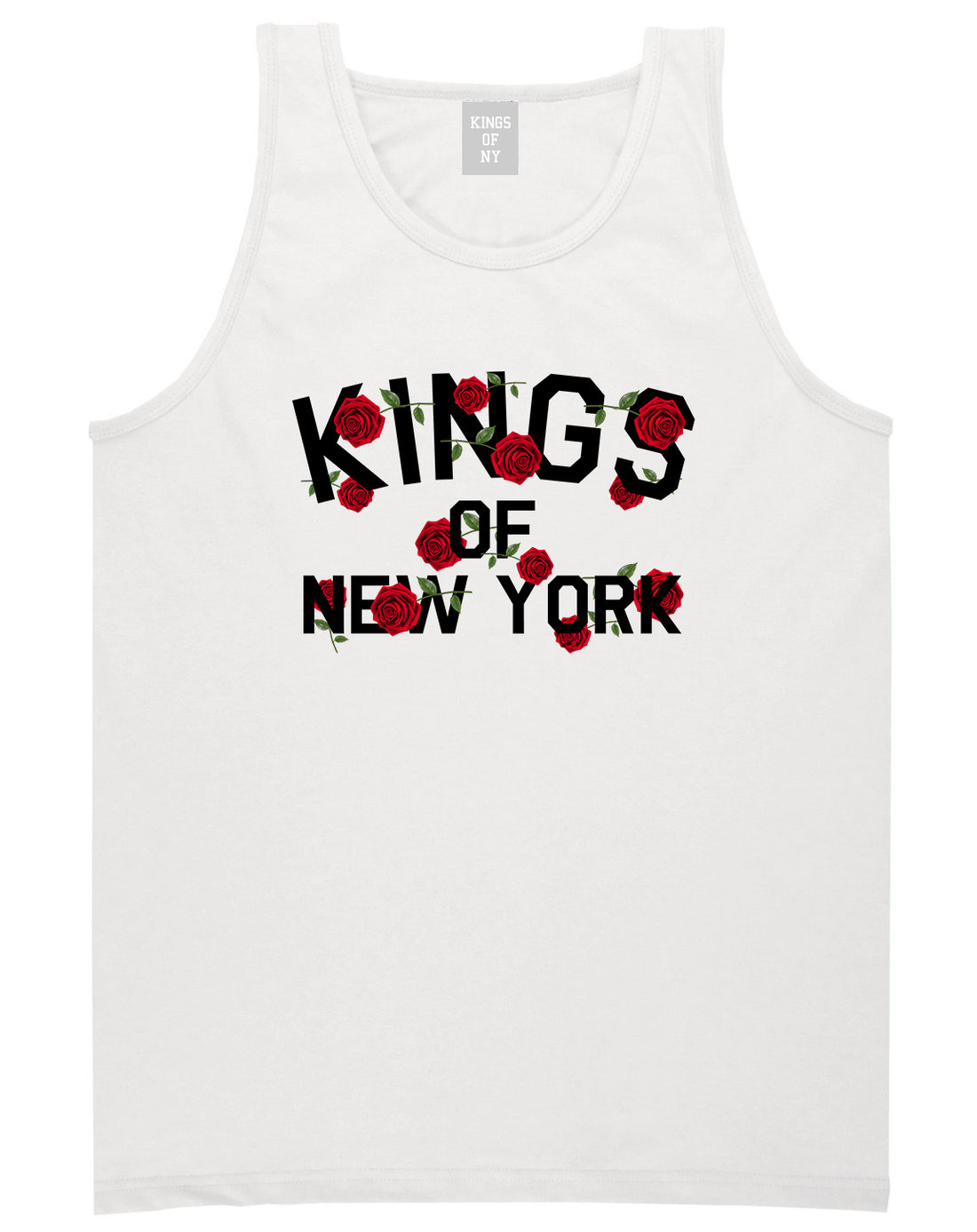 Kings Of New York Rose Garland Tank Top Shirt in White