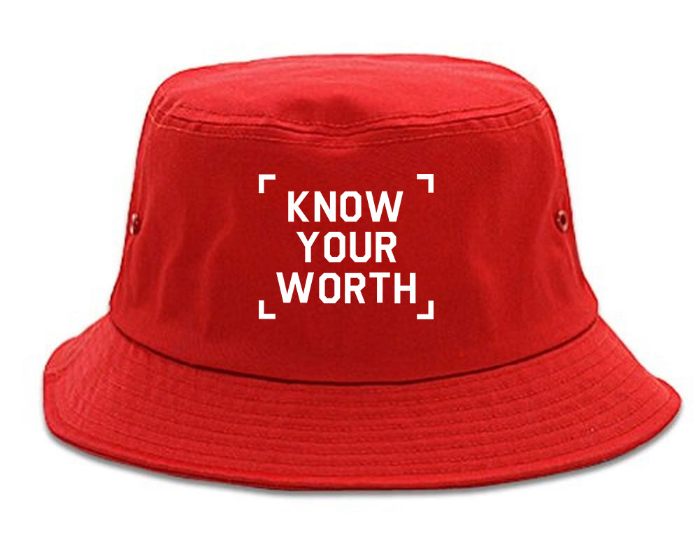 Know Your Worth Mens Bucket Hat Red