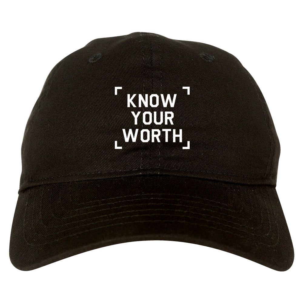 Know Your Worth Mens Dad Hat Baseball Cap Black
