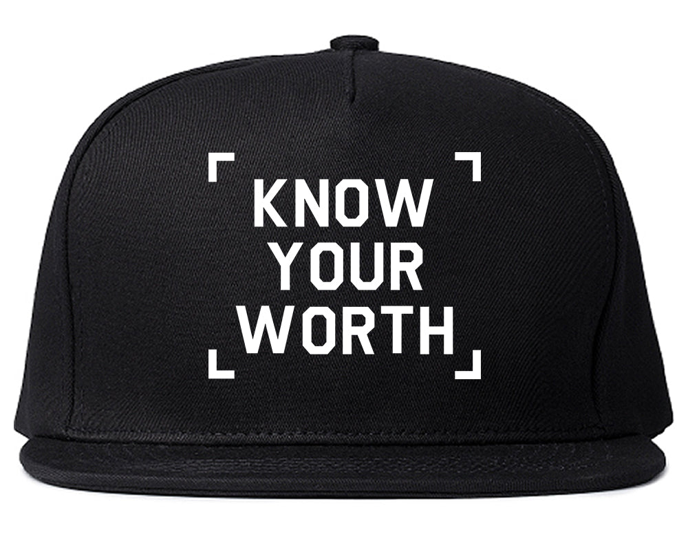 Know Your Worth Mens Snapback Hat Black
