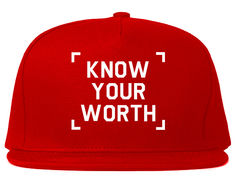 Know Your Worth Mens Snapback Hat Red