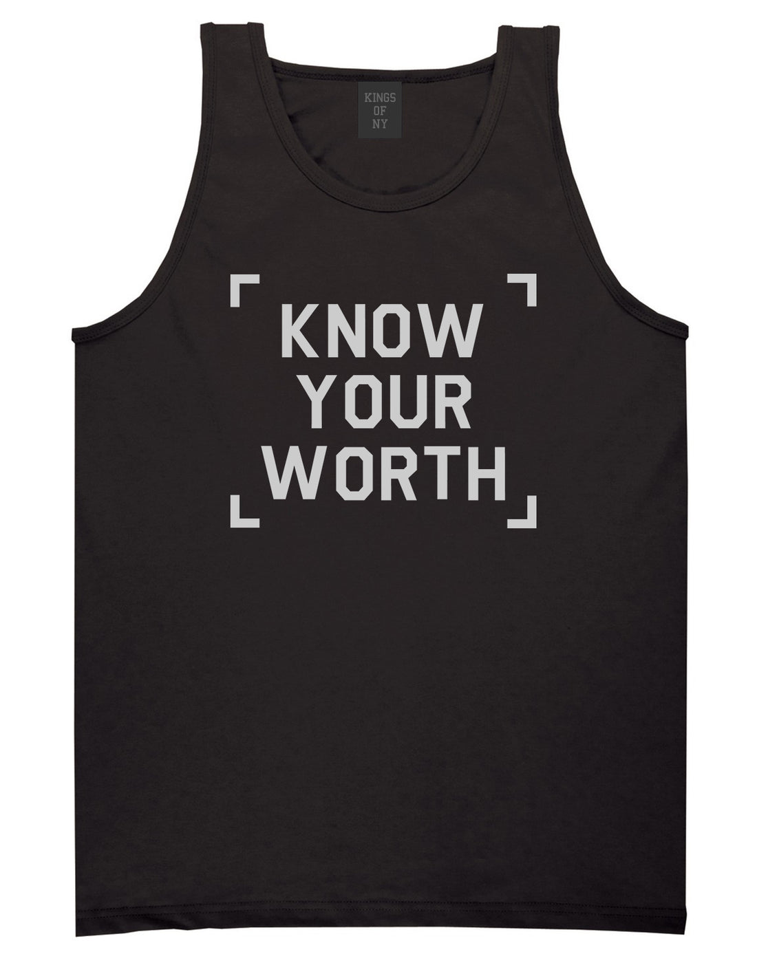 Know Your Worth Mens Tank Top Shirt Black by Kings Of NY