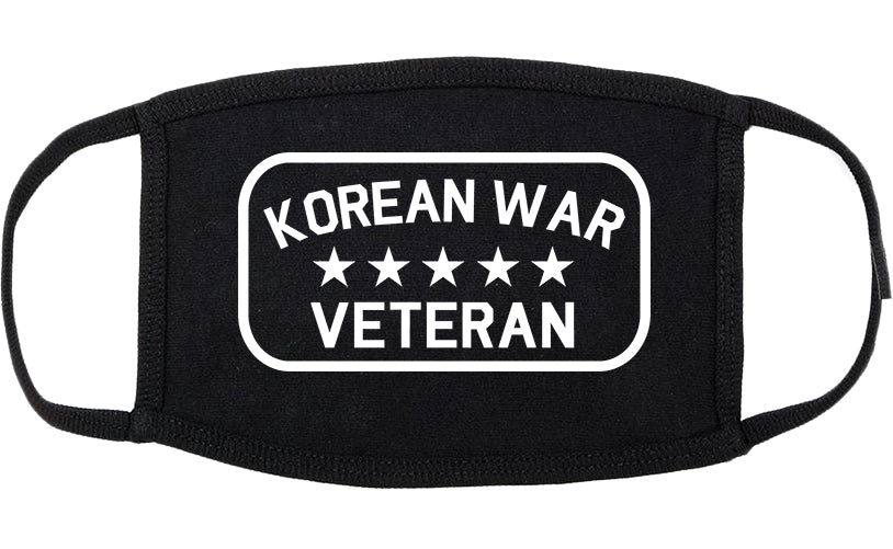 Korean War Veteran Cotton Face Mask Black